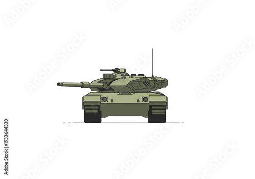 Modern Military Combat Vehicle With Cannon Mounted On Turret And Tracks For Ground Warfare Operations Protection And Defense