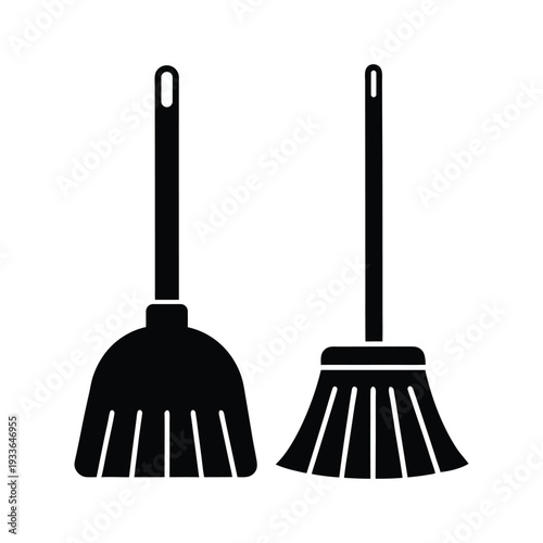 Broom And Dustpan Icon Vector Illustration