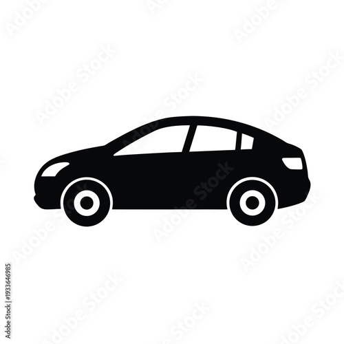 Car Silhouette Icon Vector Illustration