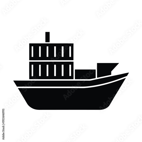 Cargo Ship Icon Vector Illustration