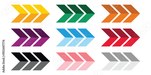 colorful sliding arrow icon symbol collection