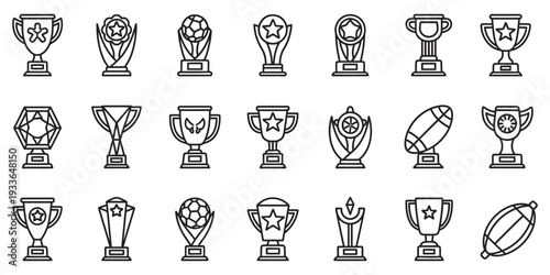 Collection of diverse trophies and awards