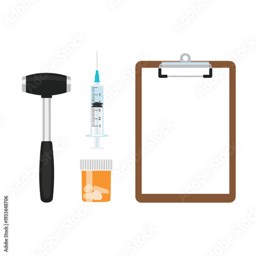 Medical Instruments and Clipboard.