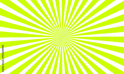 Green Sunburst Pattern with  Background. Rays. Radial. Summer Banner. Exploding star burst texture radius cartoon pattern abstract eps editable vector