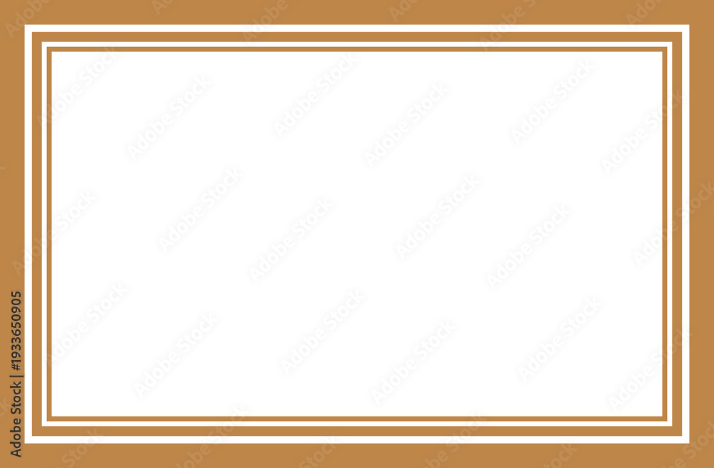 Obraz premium Modern Minimalist Gold Triple Border Frame Illustration. 6