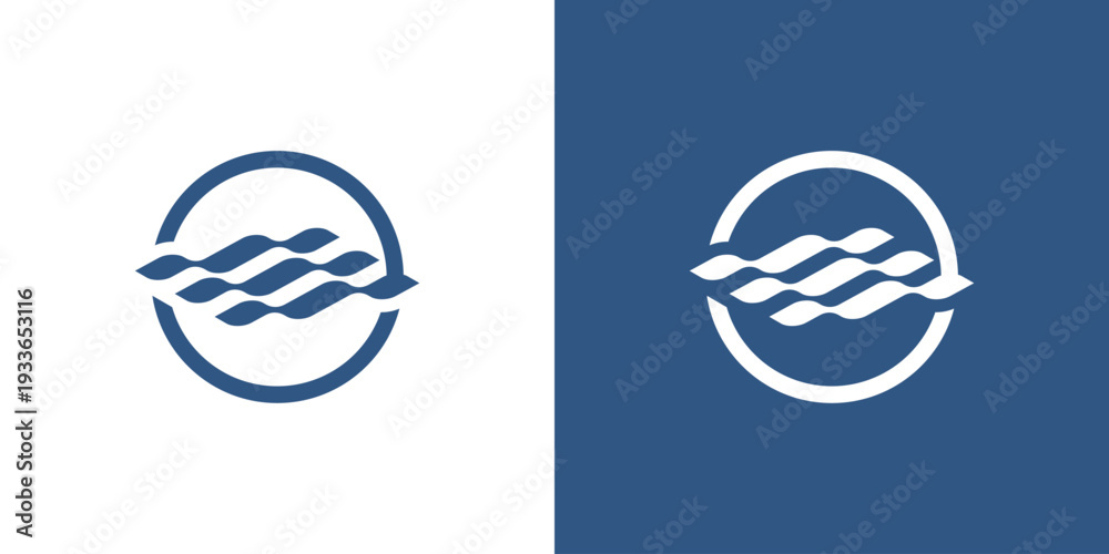 Obraz premium Dual meaning logo combining circle and wave elements, symbolizing continuity, balance, flow, energy, and dynamic movement within a harmonious modern identity.