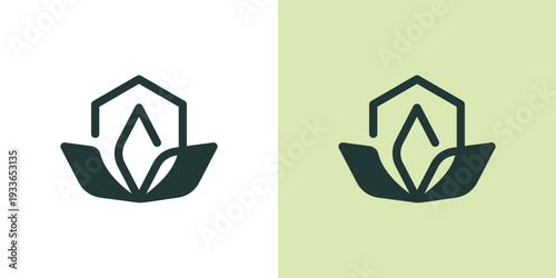 Dual meaning logo combining lotus elements, symbolizing purity, renewal, spiritual growth, resilience, and elegant transformation within a refined modern identity.