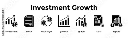 Investment Growth Banner Web Icon Vector Illustration Concept For Investment, Stock, Exchange, Growth, Graph, Data, Report