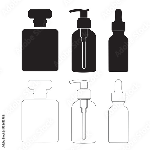 Cosmetic bottle and skincare pump packaging set