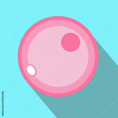 Human Female Egg Cell Ovum anatomy biology pink color with green blue cyan background and shadow