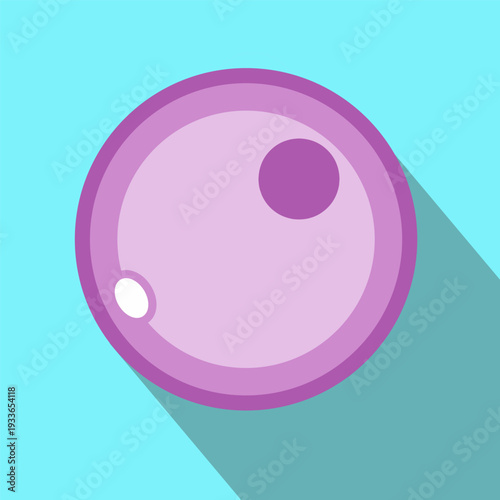 Human Female Egg Cell Ovum anatomy biology purple color with blue green cyan background and shadow