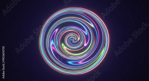 Abstract Swirling Colorful Light Spiral Pattern.