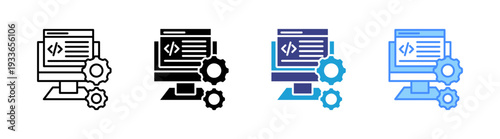 Optimization icon set multiple style collection