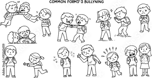 Illustration of Common Forms of Bullying