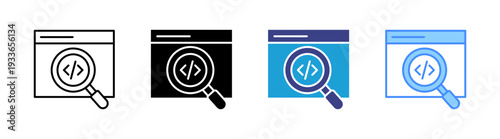 Source Code icon set multiple style collection