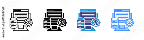 Backend icon set multiple style collection