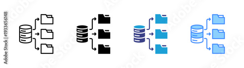 Repository icon set multiple style collection