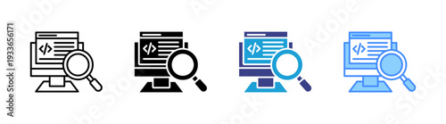 Analysis icon set multiple style collection