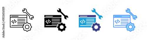 Web Maintenance icon set multiple style collection