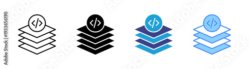 Layers icon set multiple style collection