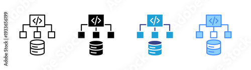 Server icon set multiple style collection