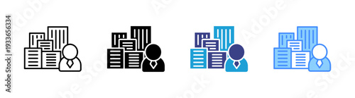 Company icon set multiple style collection