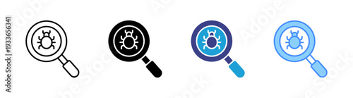 Bug Finding icon set multiple style collection
