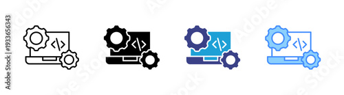 Software Development icon set multiple style collection