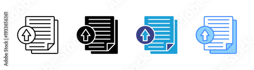 File Upload icon set multiple style collection