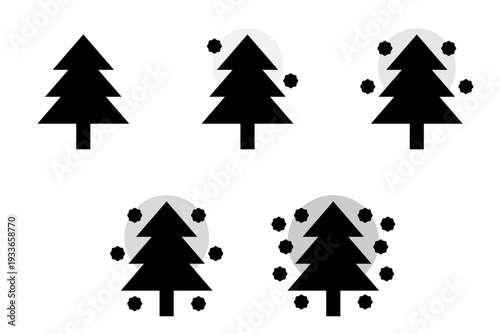 花粉飛散の量アイコンイラスト(グレースケール)