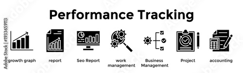 Performance Tracking Banner Web Icon Vector Illustration Concept For Growth Graph, Report, Seo Report, Work Management, Business Management, Project, Accounting