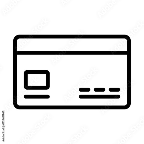 Minimalist line icon of a debit card used for electronic payments