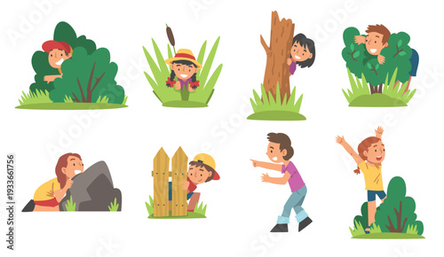 children playing in the park illustration