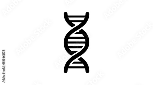 Simple black silhouette icon representing the DNA double helix structure, symbolizing genetics, biology, science, and heredity in a clear, minimalist style.