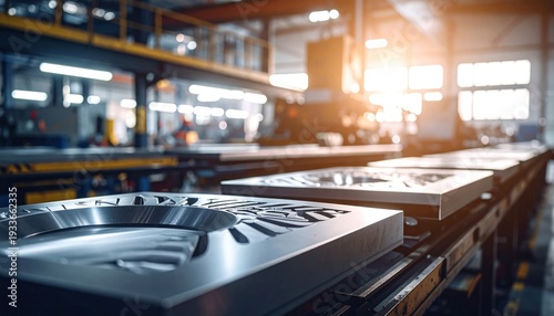 Wallpaper Mural Metal molds in a manufacturing facility with bright sunlight. Torontodigital.ca