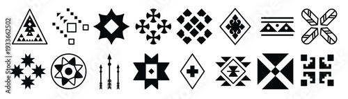 pack of ethnic and tribal icons collection