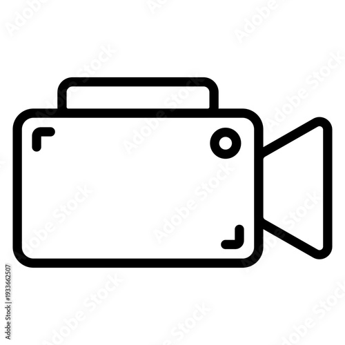 Professional video camera icon used for real time digital live streaming