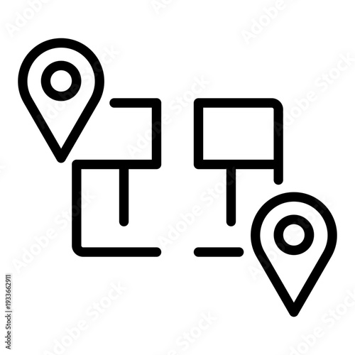 A line icon showing location pins entering different zones on a map representing a perimeter crossing alert