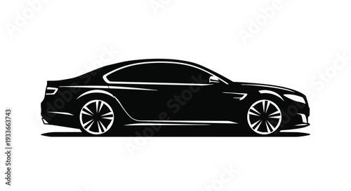 Black silhouette of a modern luxury car