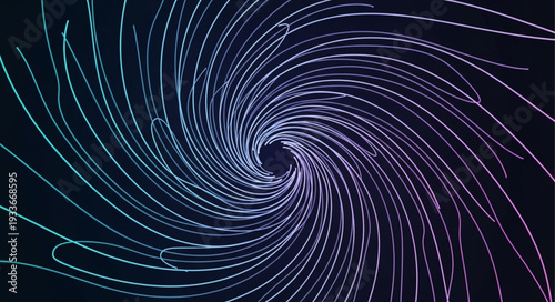 Abstract swirling vortex of light lines.