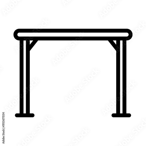 Simple outline icon of a sturdy pull-up bar station for bodyweight back and arm exercises