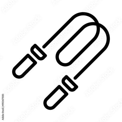 Minimalist vector icon of a skipping rope with handles for cardiovascular endurance training