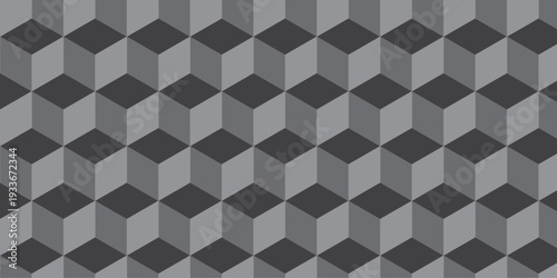 Abstract square gradient black cubic square shape texture. cube geometric wall and floor. vector diamond hexagon triangle wallpaper background.