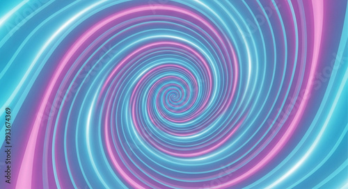 Abstract Swirling Neon Tunnel with Pink and Blue Lights.
