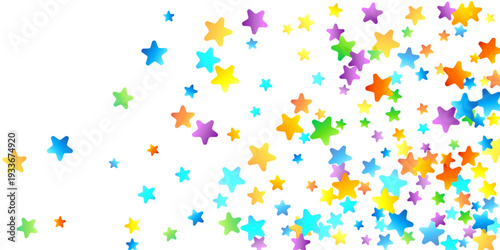 Wallpaper Mural Rainbow Festive Confetti. Carnival Template. Colorful Star Falling. Beautiful Holidays Party. Little Tiny Multicolor Sprockets on White Background. Bright Vector Illustration. Torontodigital.ca