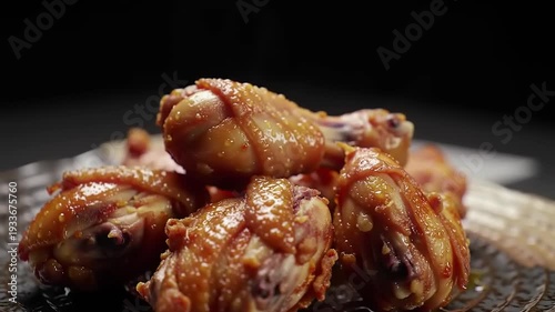 Wallpaper Mural Spicy fried chicken drumsticks on plate. Torontodigital.ca