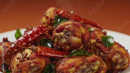 Wallpaper Mural Spicy Fried Chicken with Asian Cuisine CloseUp. Torontodigital.ca