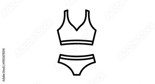 Simple Black and White Swimsuit.