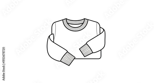 Simple Black and White Sweater Illustration.