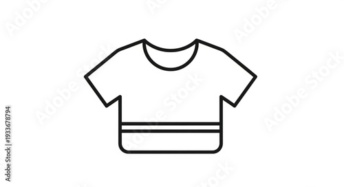 Simple Black and White T-Shirt Illustration.